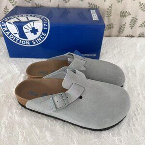 Birkenstock Boston Suede Leather Clogs Sandals